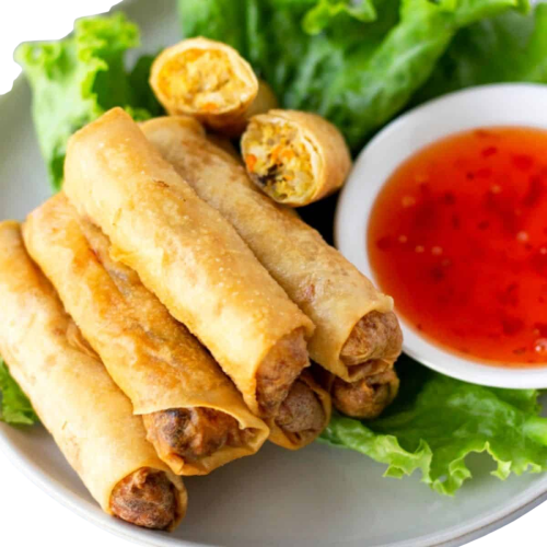 Tavaszi tekercsek édes savanyú mártással