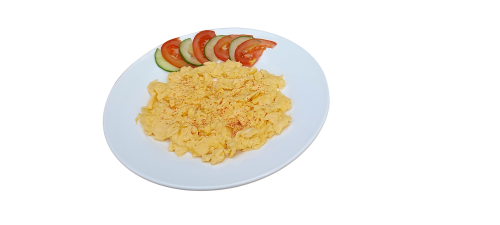 Rántotta 3 tojásból, zöldségekkel, stanglival